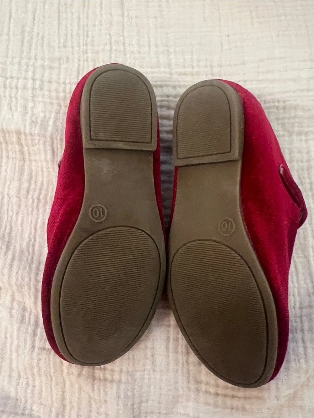 GAP Girls Red Velvet Mary Jane Dress Shoes